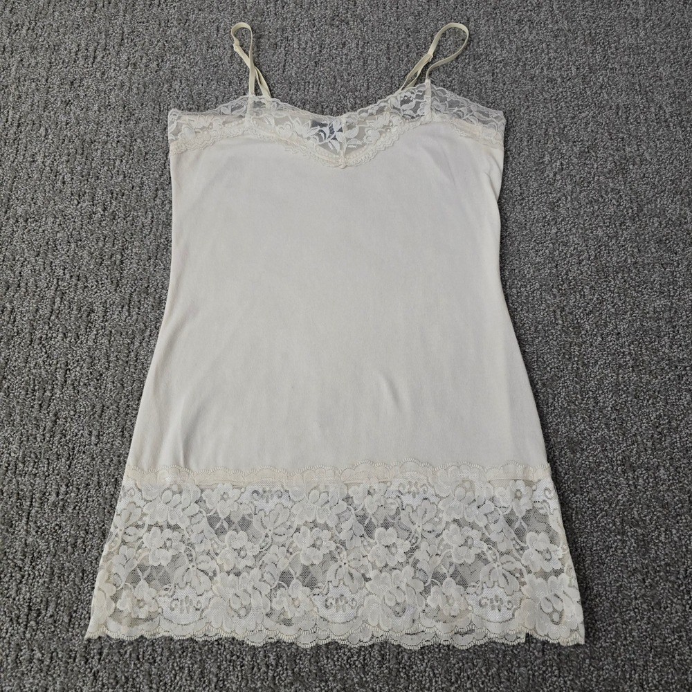 rue21 Womens L Ivory Lace Longline Cami Top Y2K Coquette Fairycore